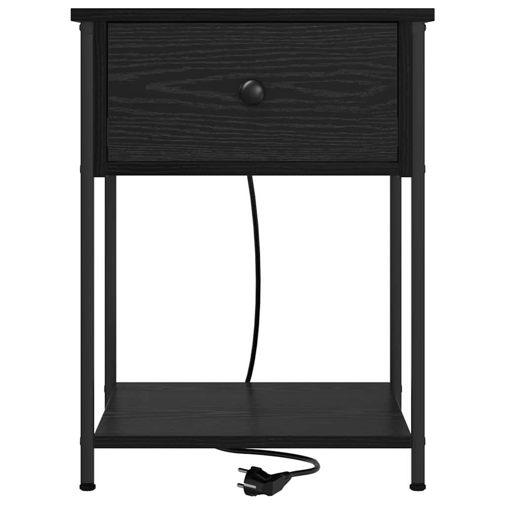 Bedside Cabinet Black oak 42 x 41 x 56 cm Engineered wood